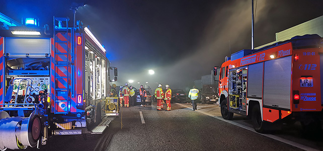 Massenkarambolage auf der A23