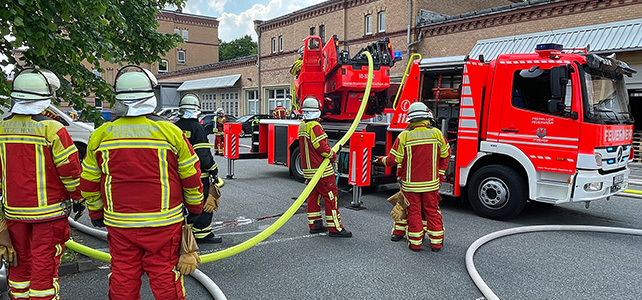 Schornsteinbrand in Kaffeerösterei