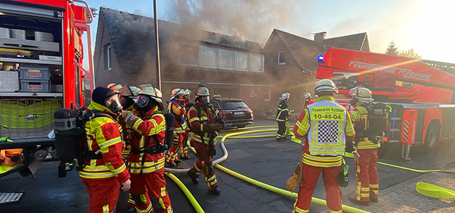 Dachstuhlbrand im Stadtteil Wellenkamp